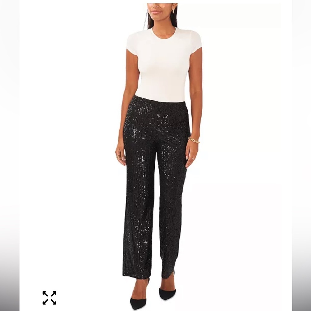 MSK Black Sequin Women's Pants Size Medium